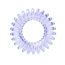 Load image into Gallery viewer, A pale purple coloured plastic spiral circular hair bobble on a white background called a spirabobble.
