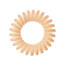Load image into Gallery viewer, A Perfectly Peach coloured plastic spiral circular hair bobble on a white background called a spirabobble.

