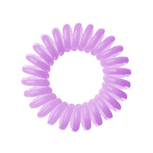 Load image into Gallery viewer, A Violet Cream coloured plastic spiral circular hair bobble on a white background called a spirabobble.
