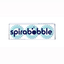 Load image into Gallery viewer, Clear box of 3 aqua blue spirabobbles
