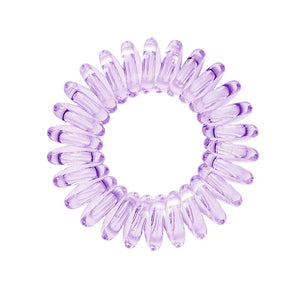 One light purple hair coil on a white background