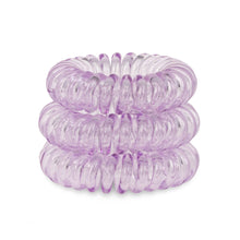 Load image into Gallery viewer, Tower of 3 light purple coloured spiral hair bobbles called spira bobbles
