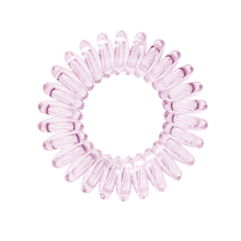Load image into Gallery viewer, A perfect pink coloured plastic spiral circular hair bobble on a white background called a spirabobble.
