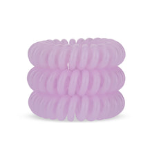Load image into Gallery viewer, A tower of 3 pink coloured hair bobbles called spirabobbles. A plastic spiral circular hair tie spira bobble.

