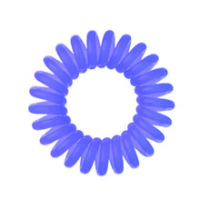 Load image into Gallery viewer, A purple power violet coloured plastic spiral circular hair bobble on a white background called a spirabobble.
