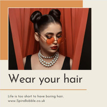 Load image into Gallery viewer, Orange Segment SpiraBobble | Spiral Hair Bobbles &amp; Hair Ties
